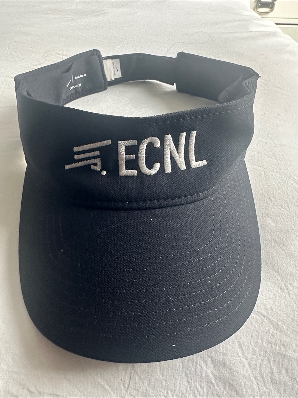 Nike Black Visor with White ECNL Embroidery
